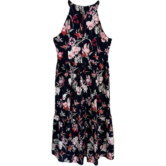 Eliza J Floral on Navy & Pink High Low Maxi Dress Women's Size XXL - Picture 3 of 15
